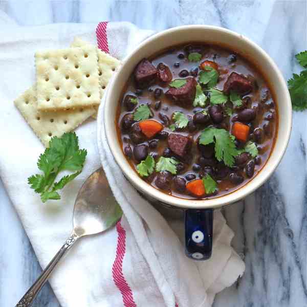 black bean and sausage soup