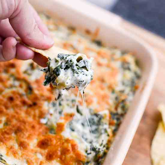 Light Spinach Artichoke Dip