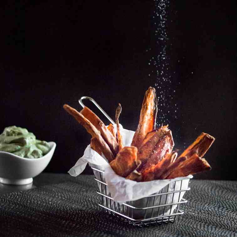 Sweet Potato Wedges with Avocado Dip