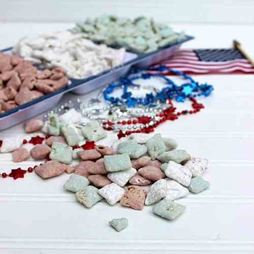 Red, White, and Blue Muddy Buddies